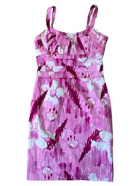 Calvin Klein Y2K Floral Dress Womens 4 PinkSleeveless Resortwear Vacation Mode